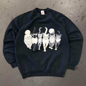 Vintage Womens Jerzees Cat Sweatshirt SZ L